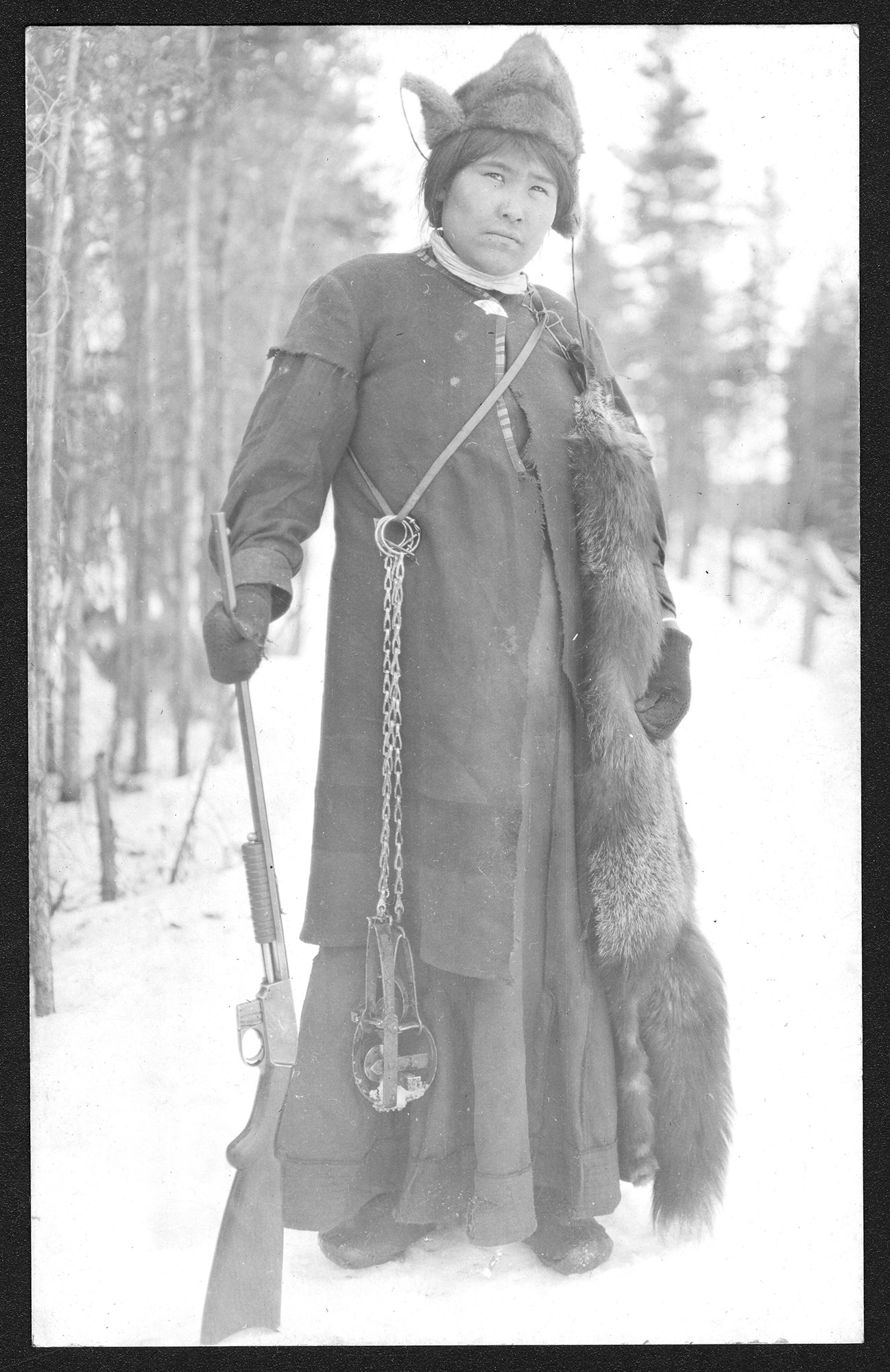 Alaskan Person wearing traditional cloths