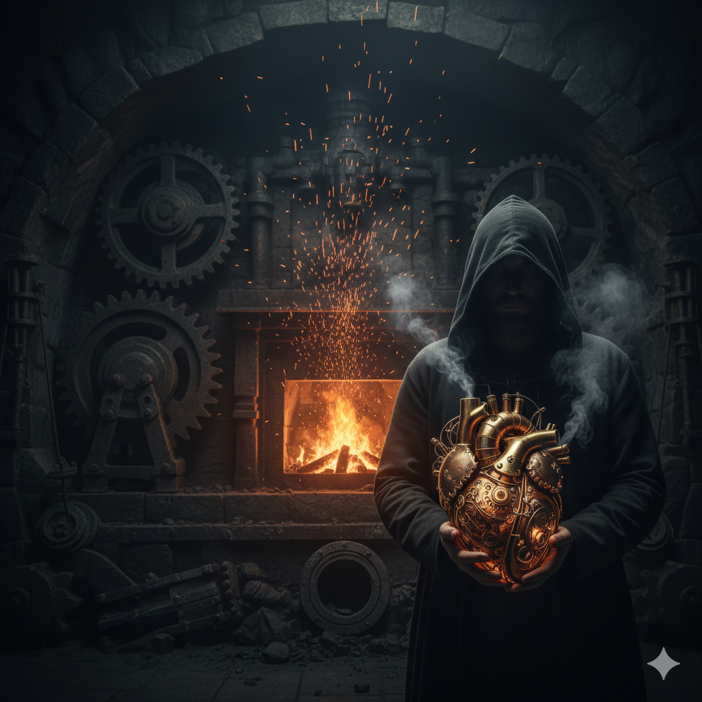 A mystory man holdng the kings heart